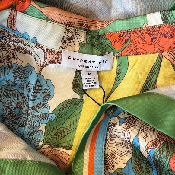 NWT Current Air Border Print Floral Block Shirt - Picture 7 of 8